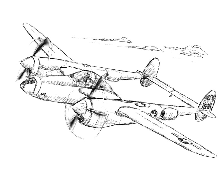 P 38 Airplane Drawing - 900x720 - jpeg P 38 Airplane Drawing